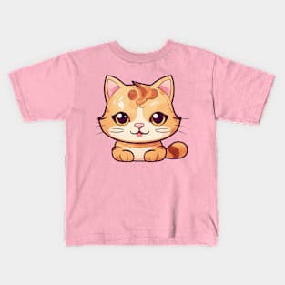 Cute Kawaii Ginger Cat Kids T-Shirt